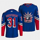 Men's New York Rangers #31 Igor Shesterkin Blue 2022 Reverse Retro Stitched Jersey Dzhi,baseball caps,new era cap wholesale,wholesale hats